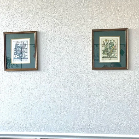 2 Framed Matted Vintage Floral Flower Botanical Bouquet Prints Litho Robert Furb - Picture 14 of 14